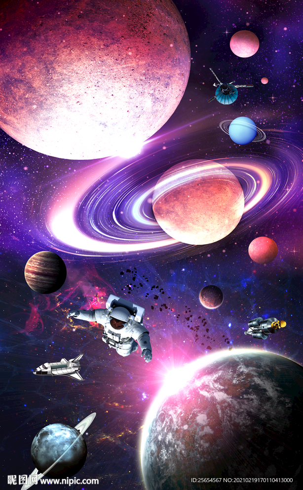 炫丽宇宙星空3D地板