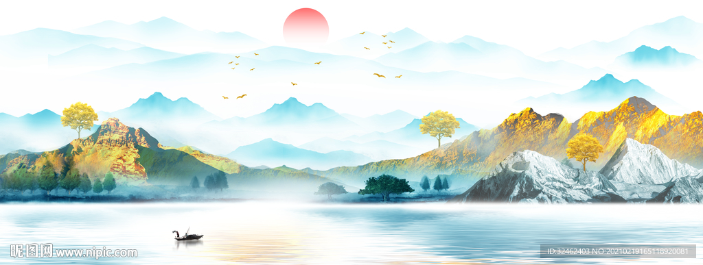 简约山水装饰画