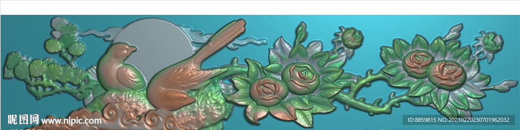 灰度 扫描 精雕 花鸟 stl