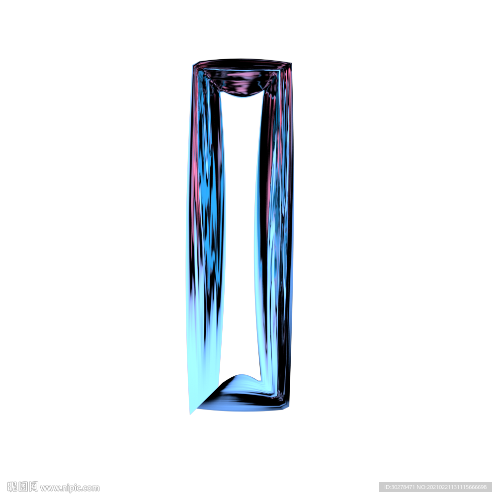 C4D渐变字体英文字母B