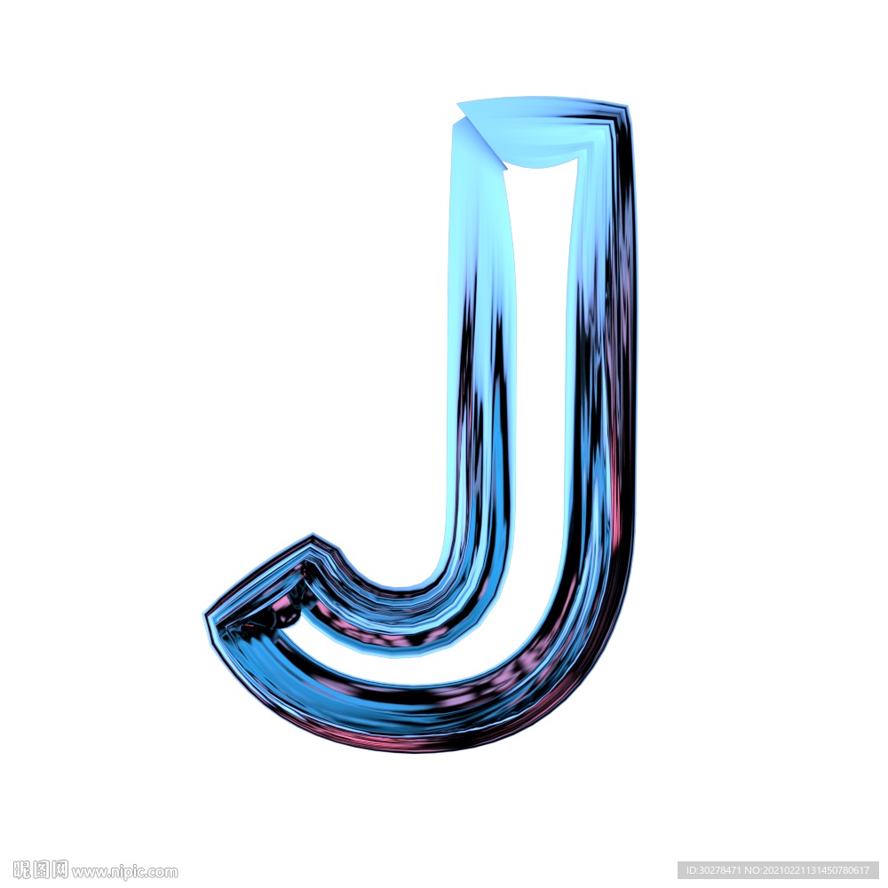 C4D渐变字体英文字母J