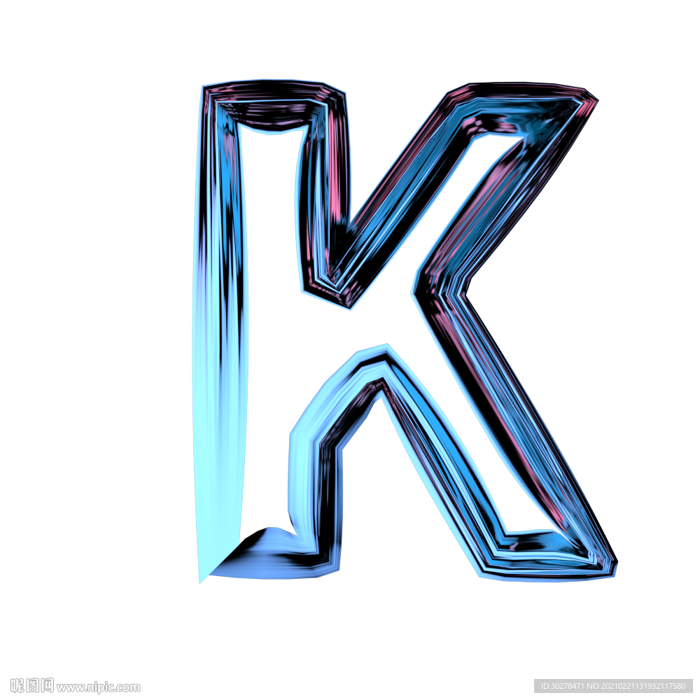 C4D渐变字体英文字母K