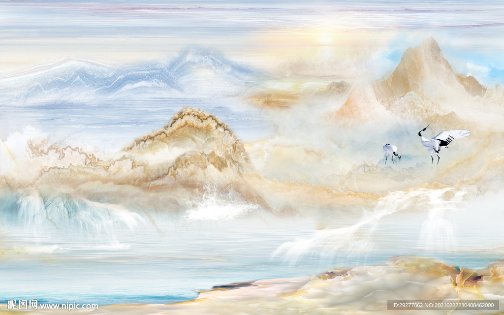 石纹轻奢新山水画 TIF分层