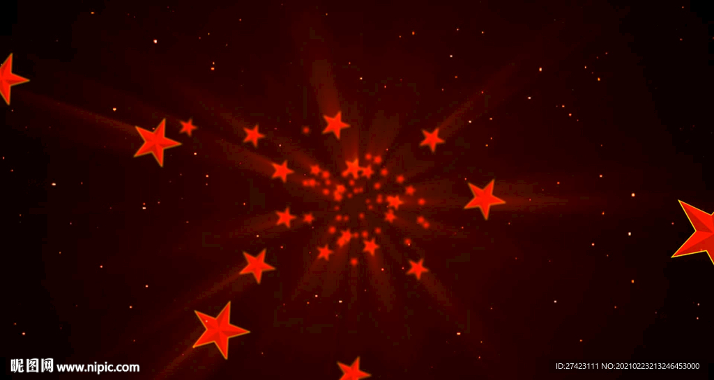 红色五角星渐大 动态视频素材