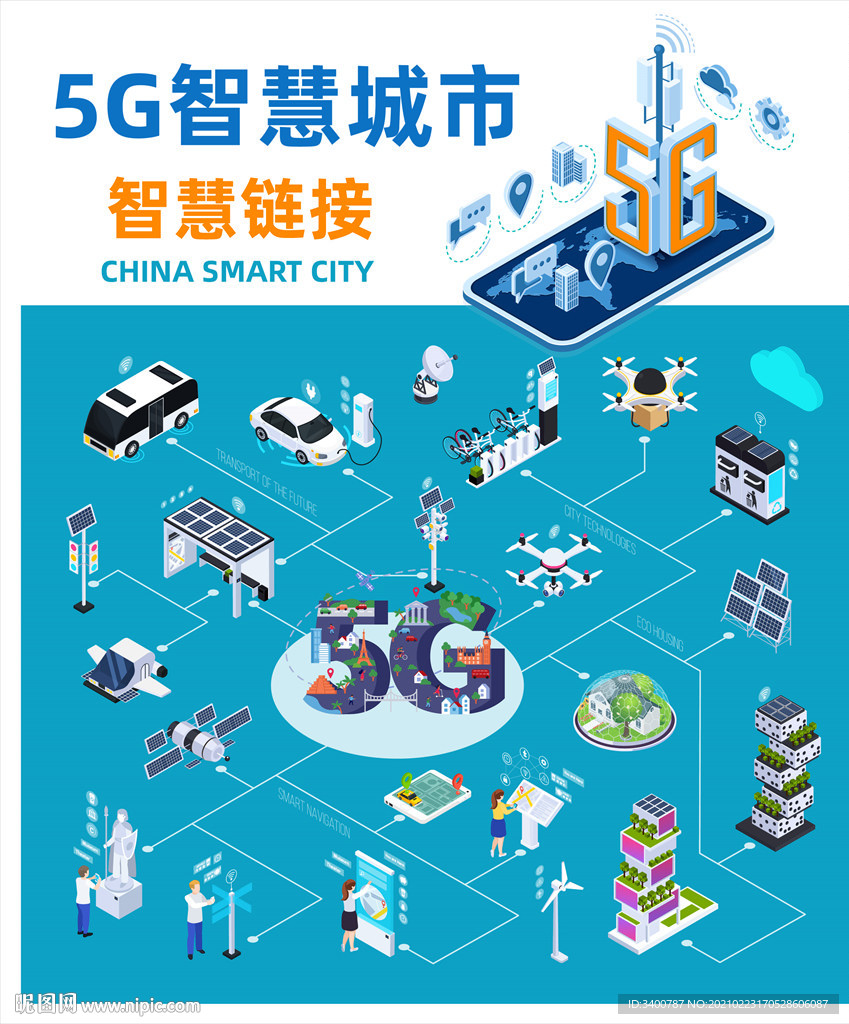 5G网络科技互联网矢量