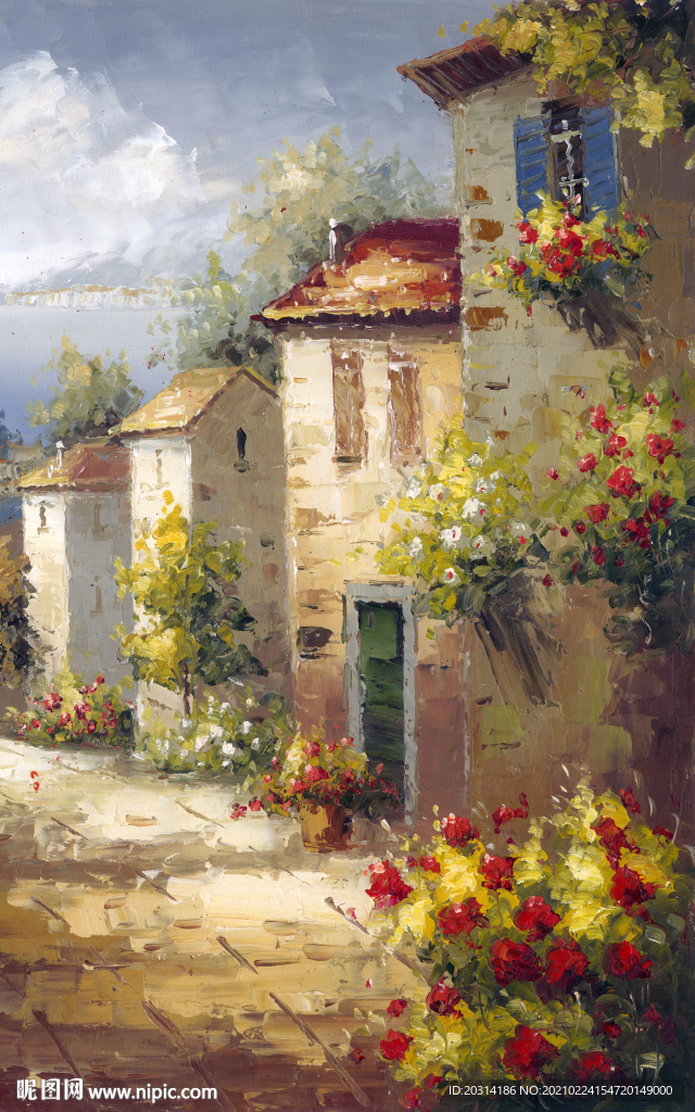 乡村印象风景画地中海装饰画