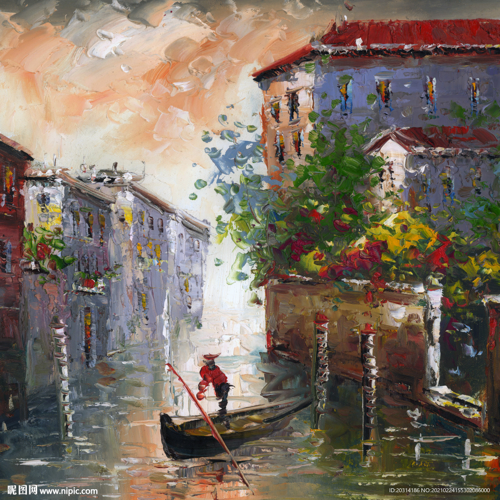 水乡油画