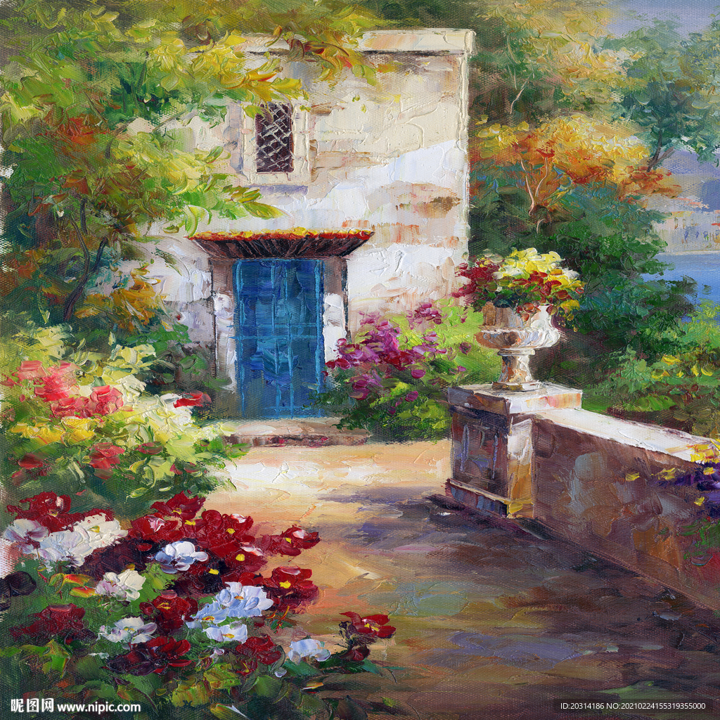 乡村田园地中海壁画