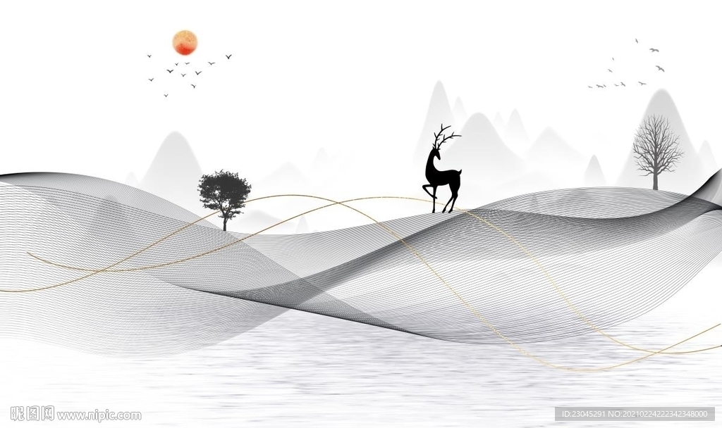 雅士白新中式轻奢电视背景墙