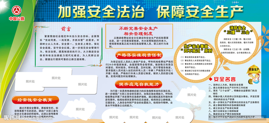 中国公路 安全生产宣传栏展板