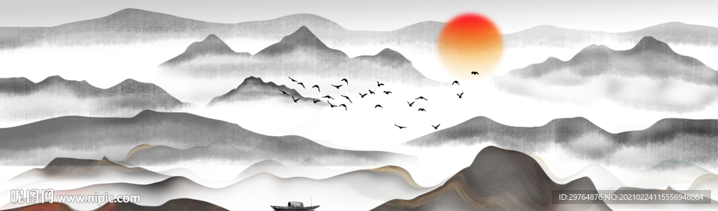 中国风大气山水画
