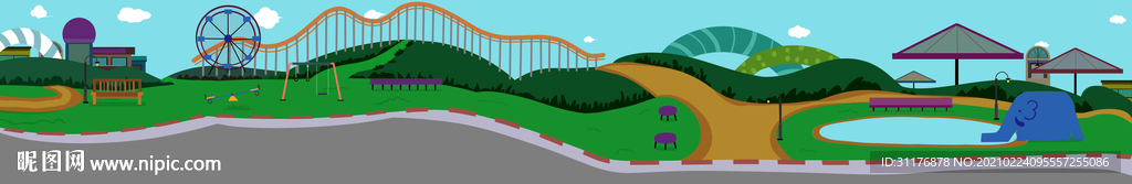 游乐场公园街景