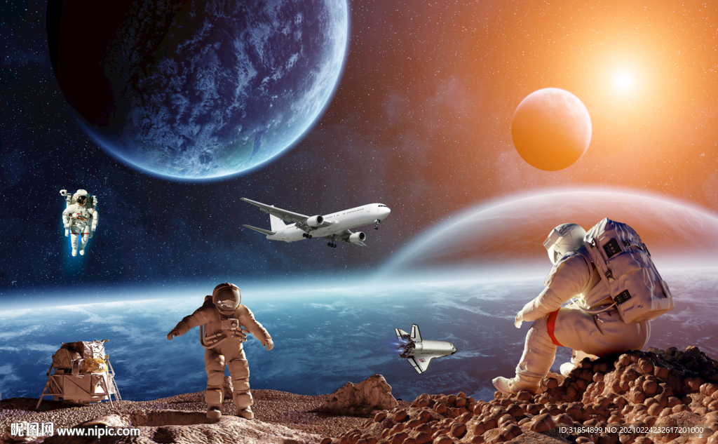 太空宇航员星空