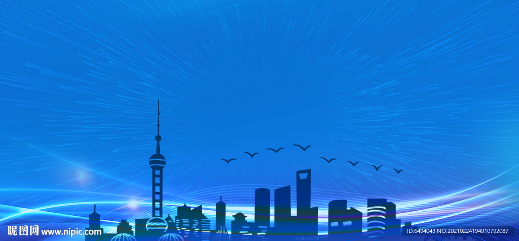 上海城市剪影上海地标