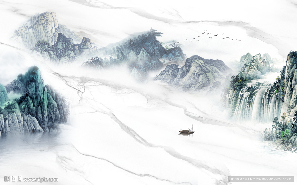 中式 爆款新山水画 TIF分层