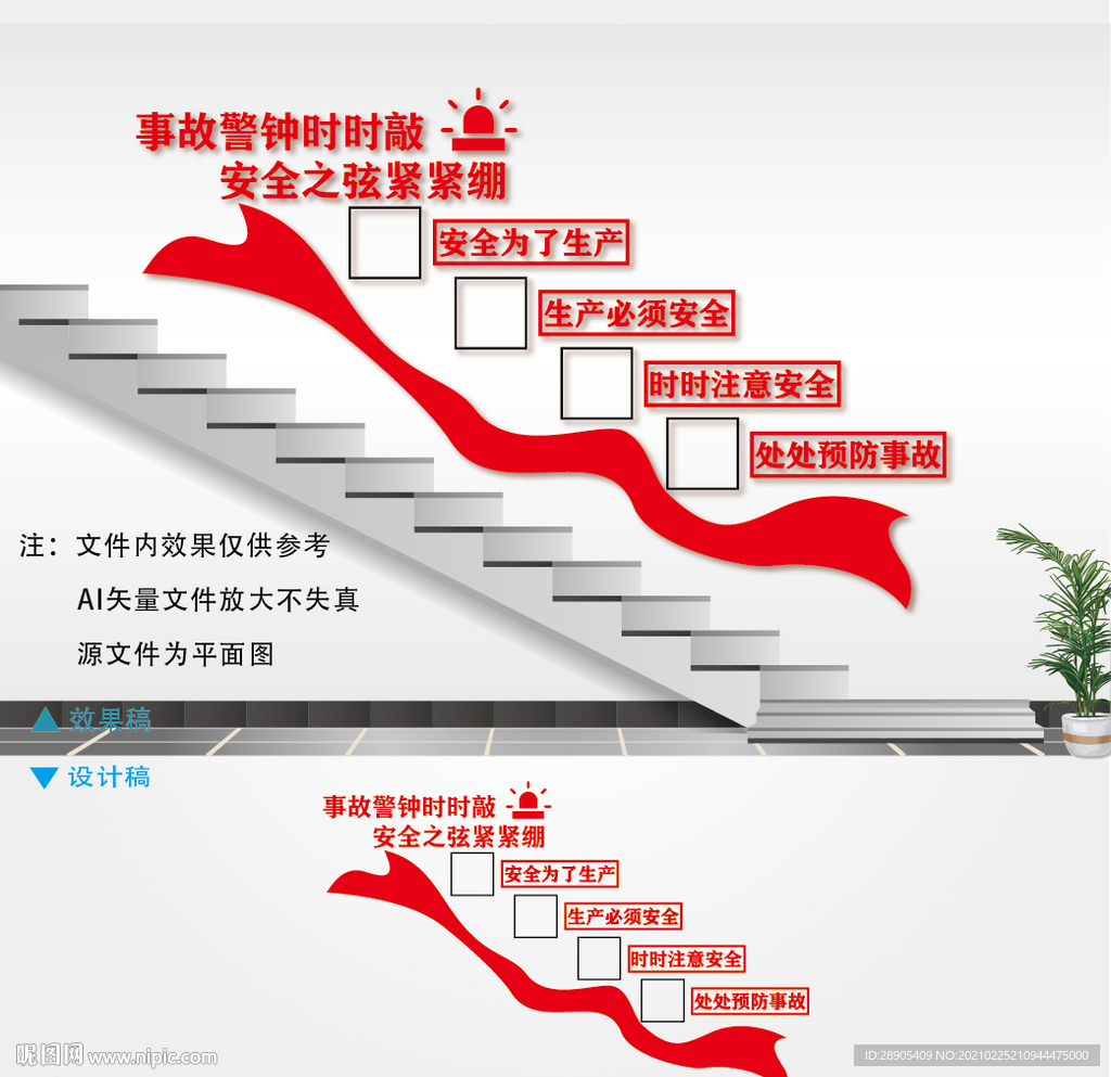 安全警示楼道墙
