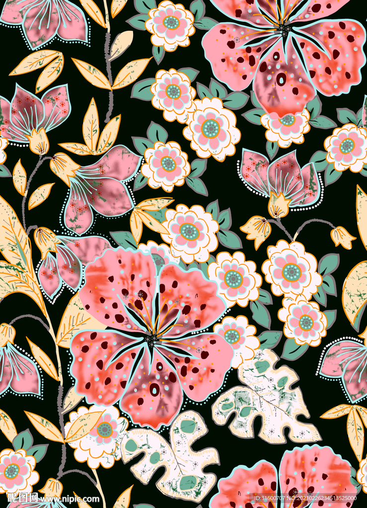 经典连衣裙印花