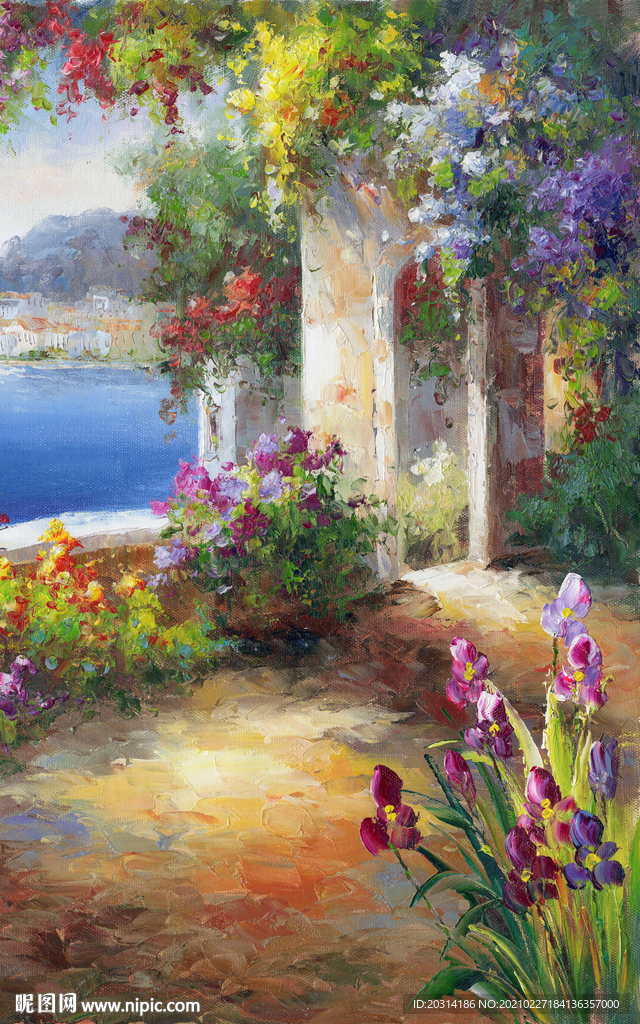 地中海风景画壁画