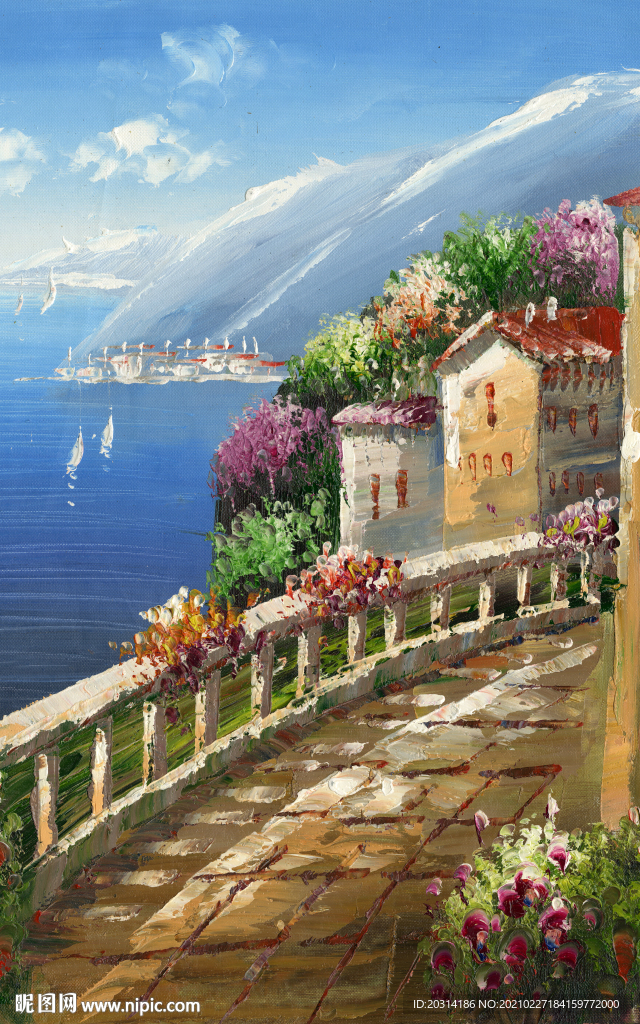 地中海风景油画
