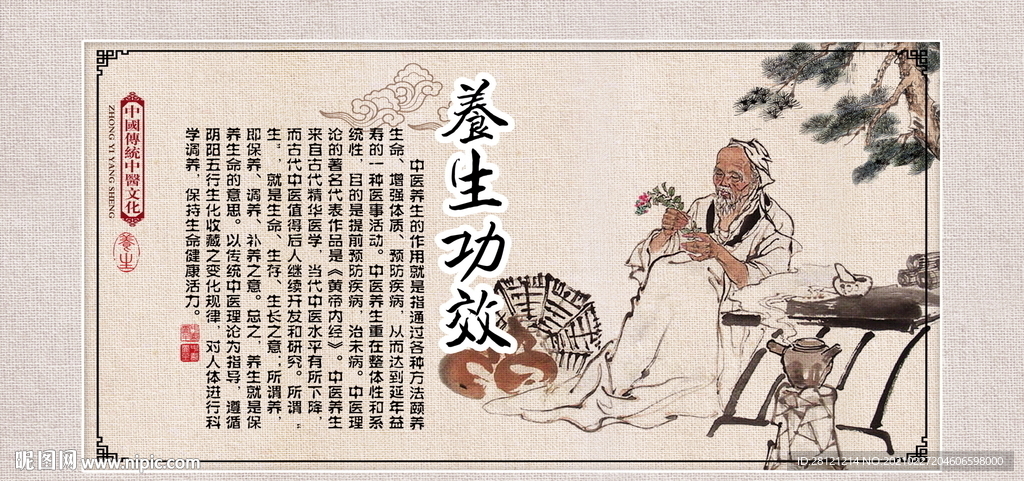 古典中医养生文化海报