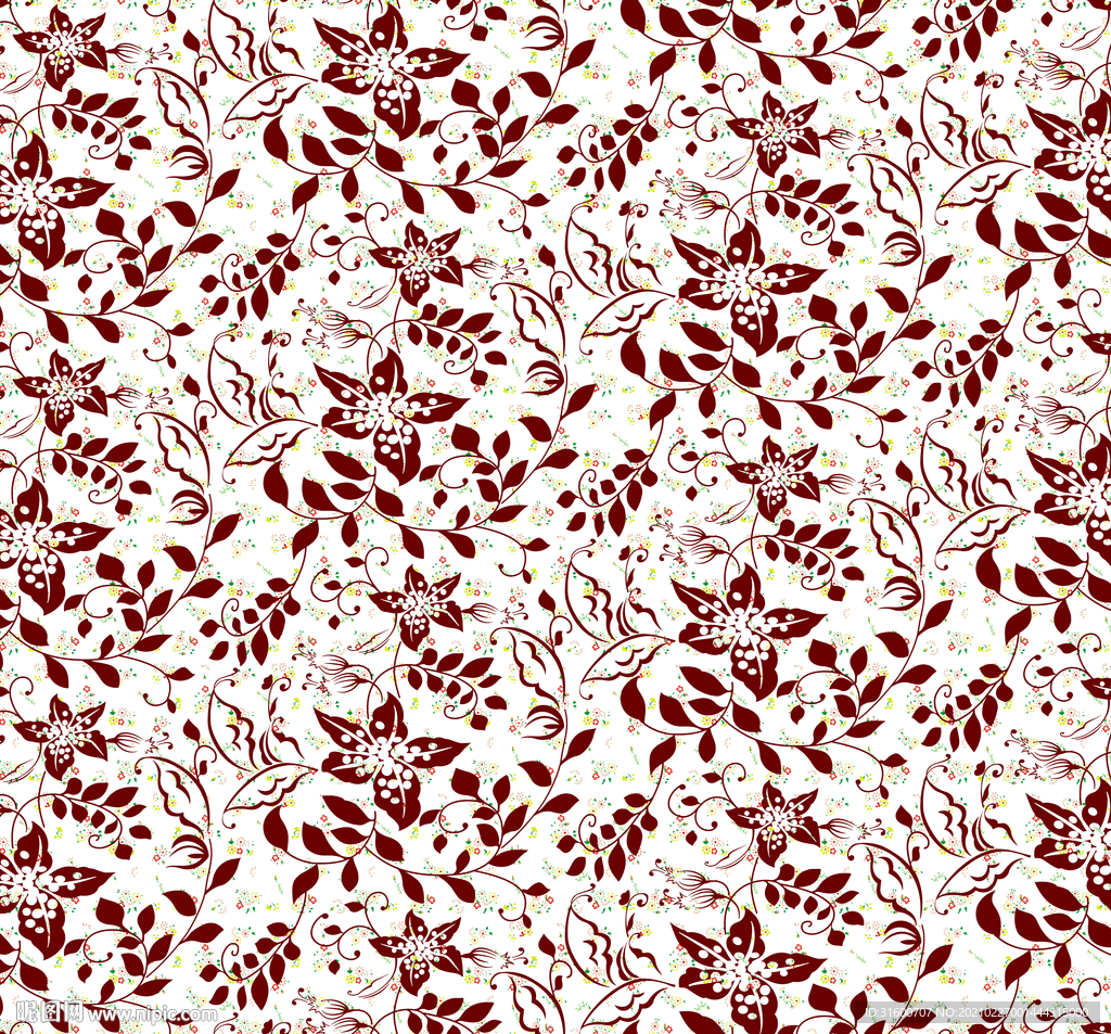 抽象简笔小碎花