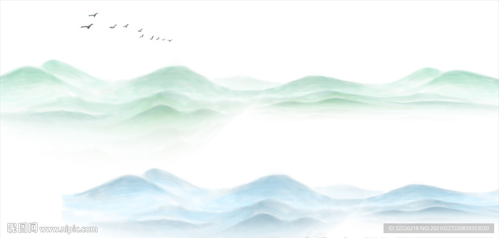 水墨山