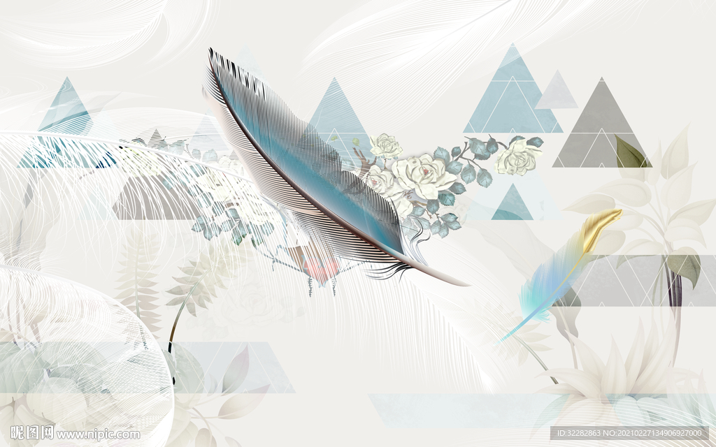 几何高清背景墙 文件分层