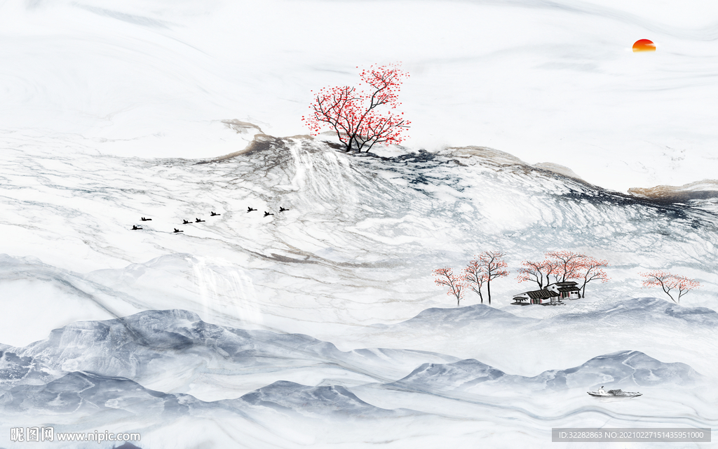 石纹高清山水画 文件分层