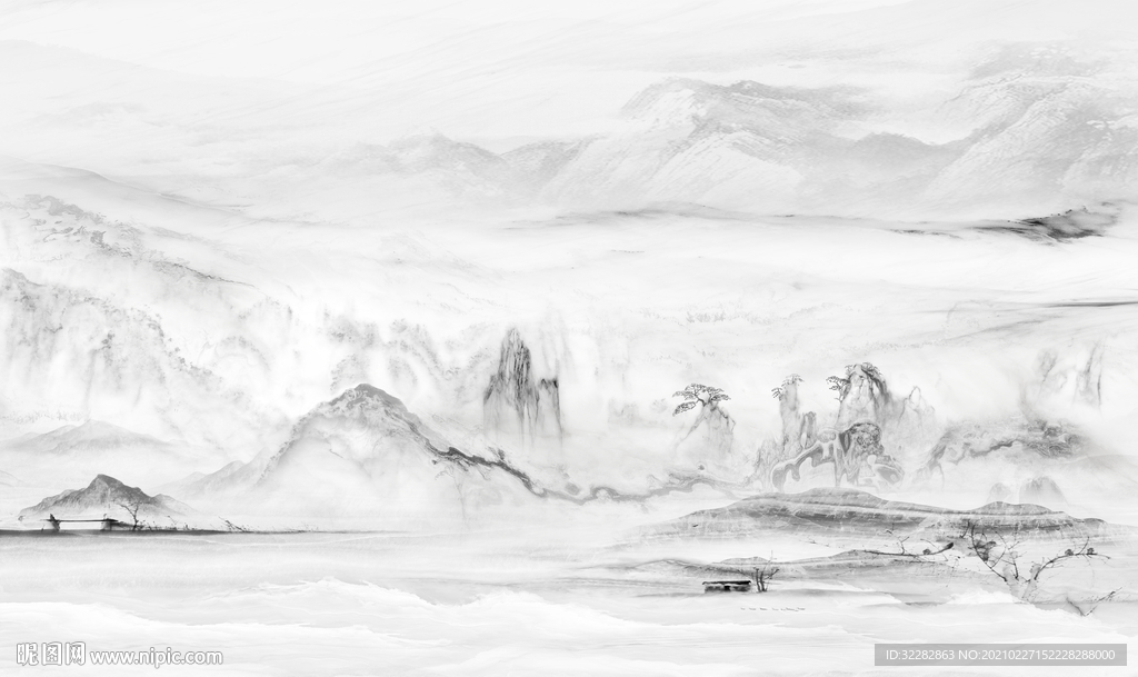 石纹 高清山水画 文件分层