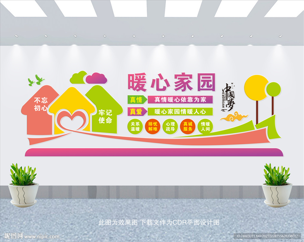 暖心家园文化墙