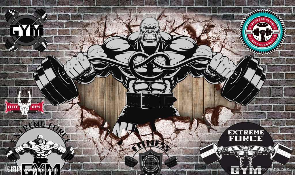 健身会所背景墙