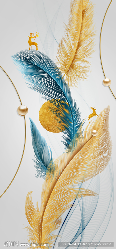 羽毛珍珠晶瓷画