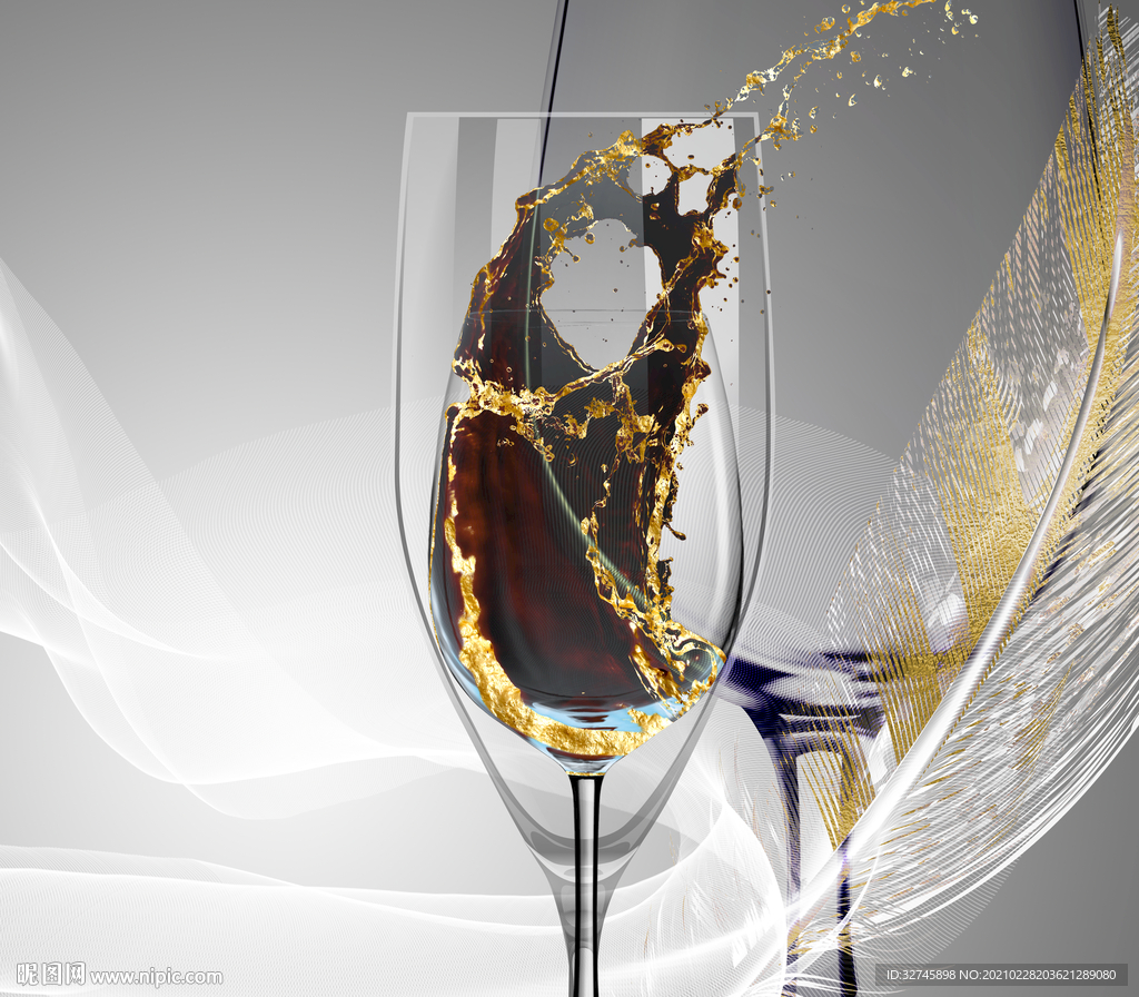 高脚杯羽毛玄关