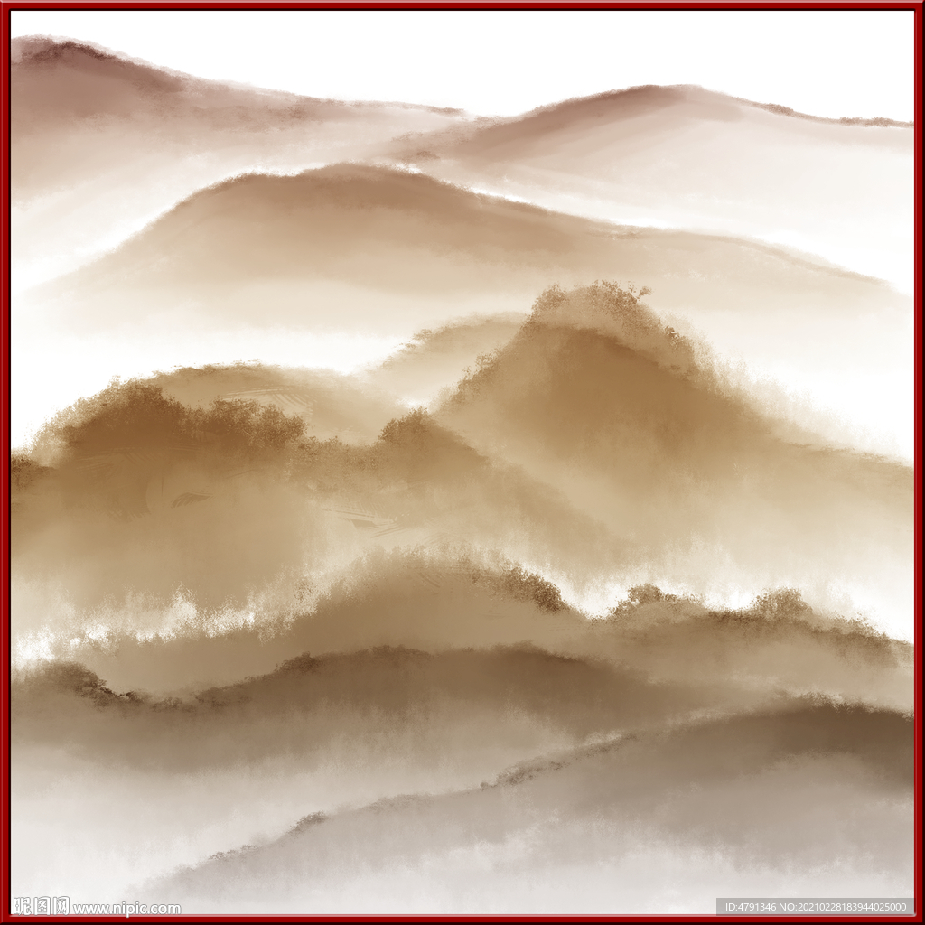 山水装饰背景挂画