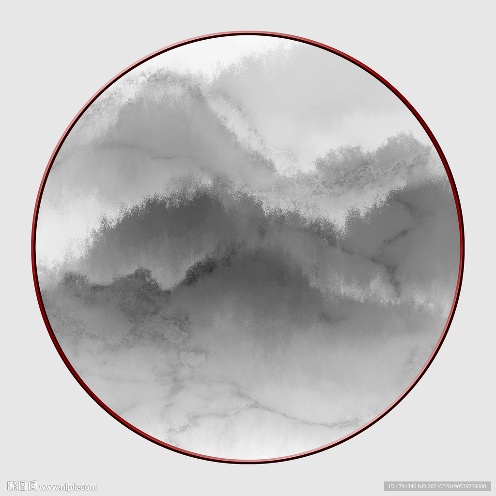 圆形山水画