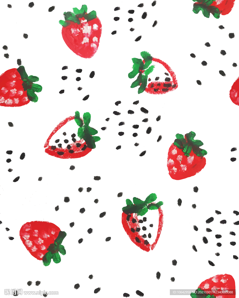 草莓蜡笔插画