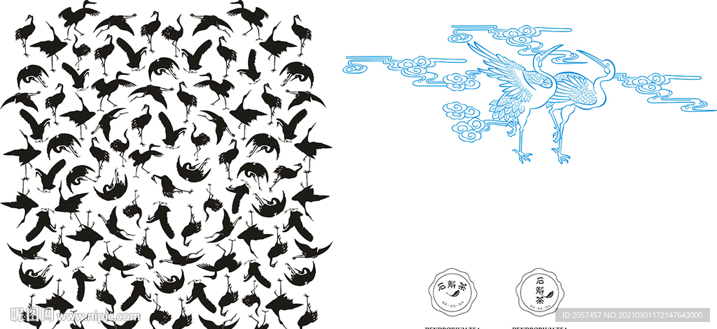 茶叶包装 仙鹤 各种动态