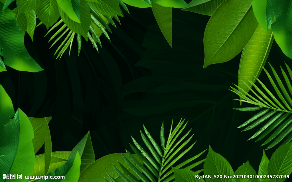 绿色植物装饰背景
