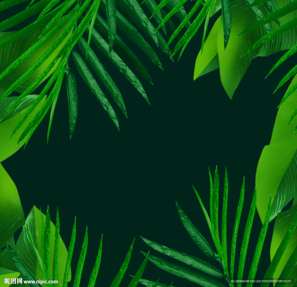 绿色树叶装饰植物背景