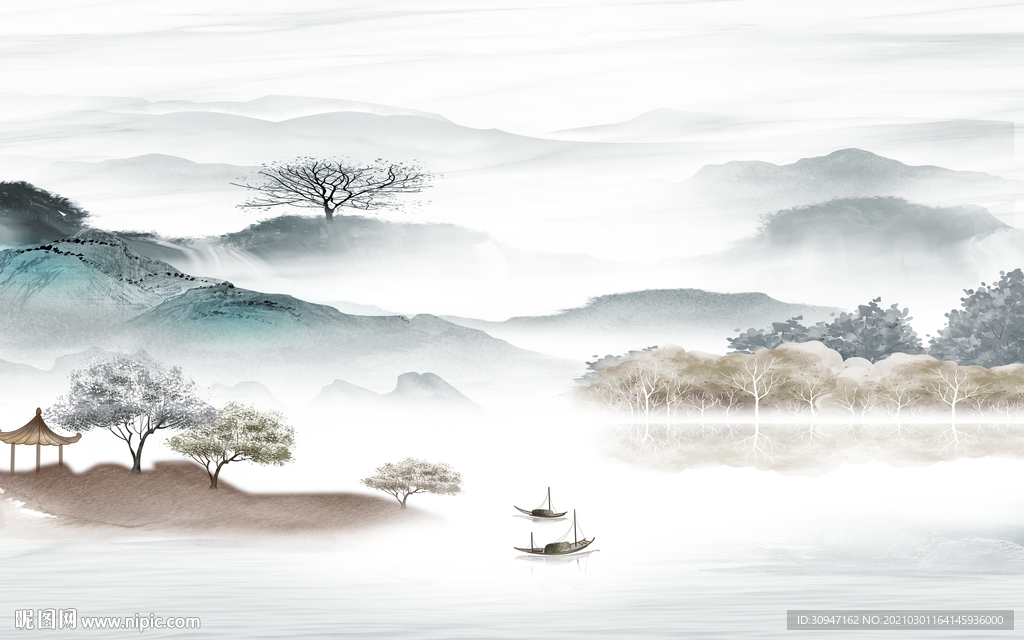 新款高端大气山水 TIF分层