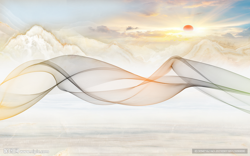 新品高端大气山水 TIF分层