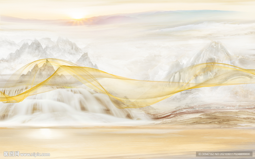 石纹高端大气山水 TIF分层