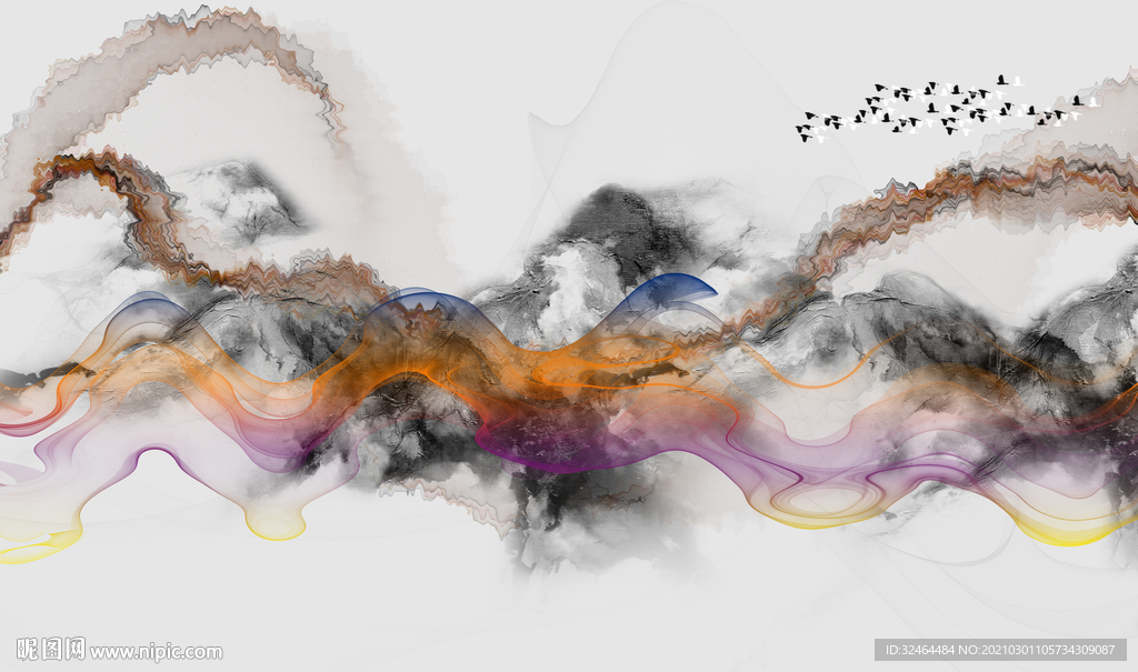 抽象电视背景墙
