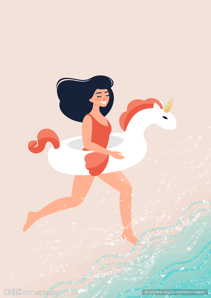 海滩插画