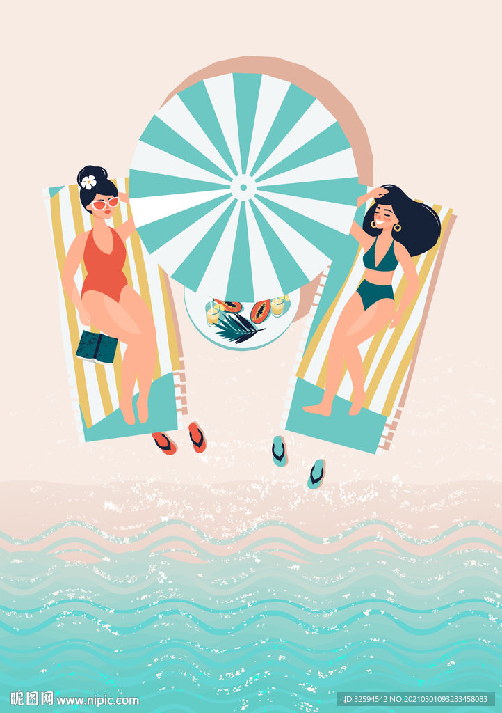 海滩插画