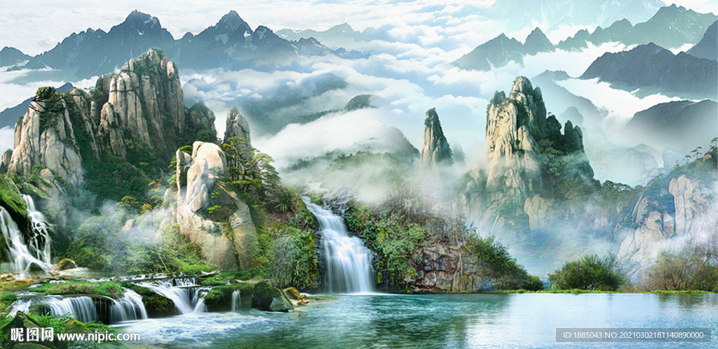 云中山水画 风景画