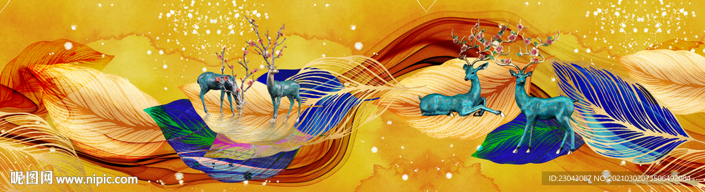 麋鹿装饰画