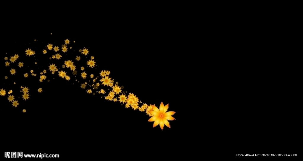 桂花拖尾粒子特效视频