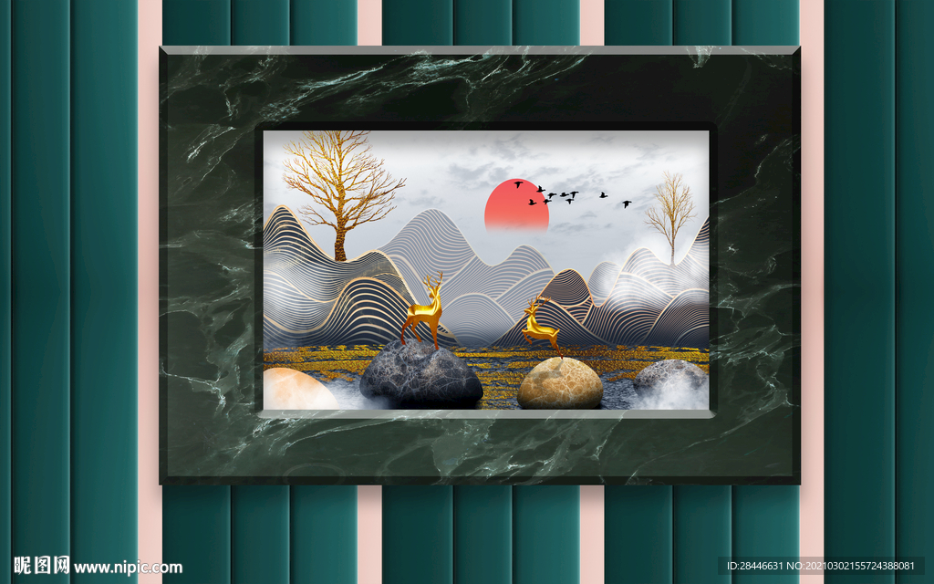 北欧装饰画背景墙