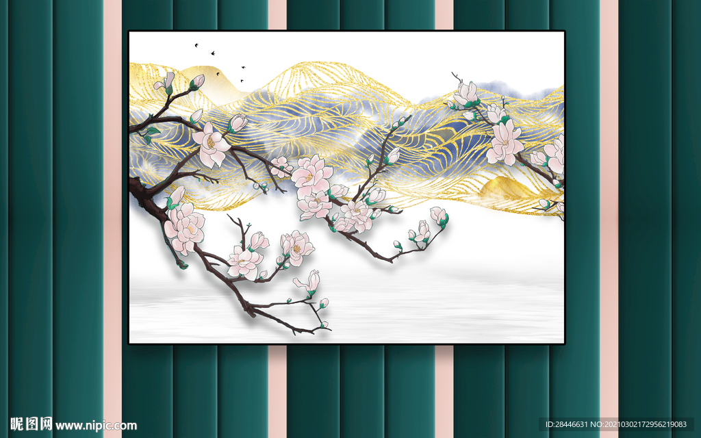 新中式背景墙装饰画